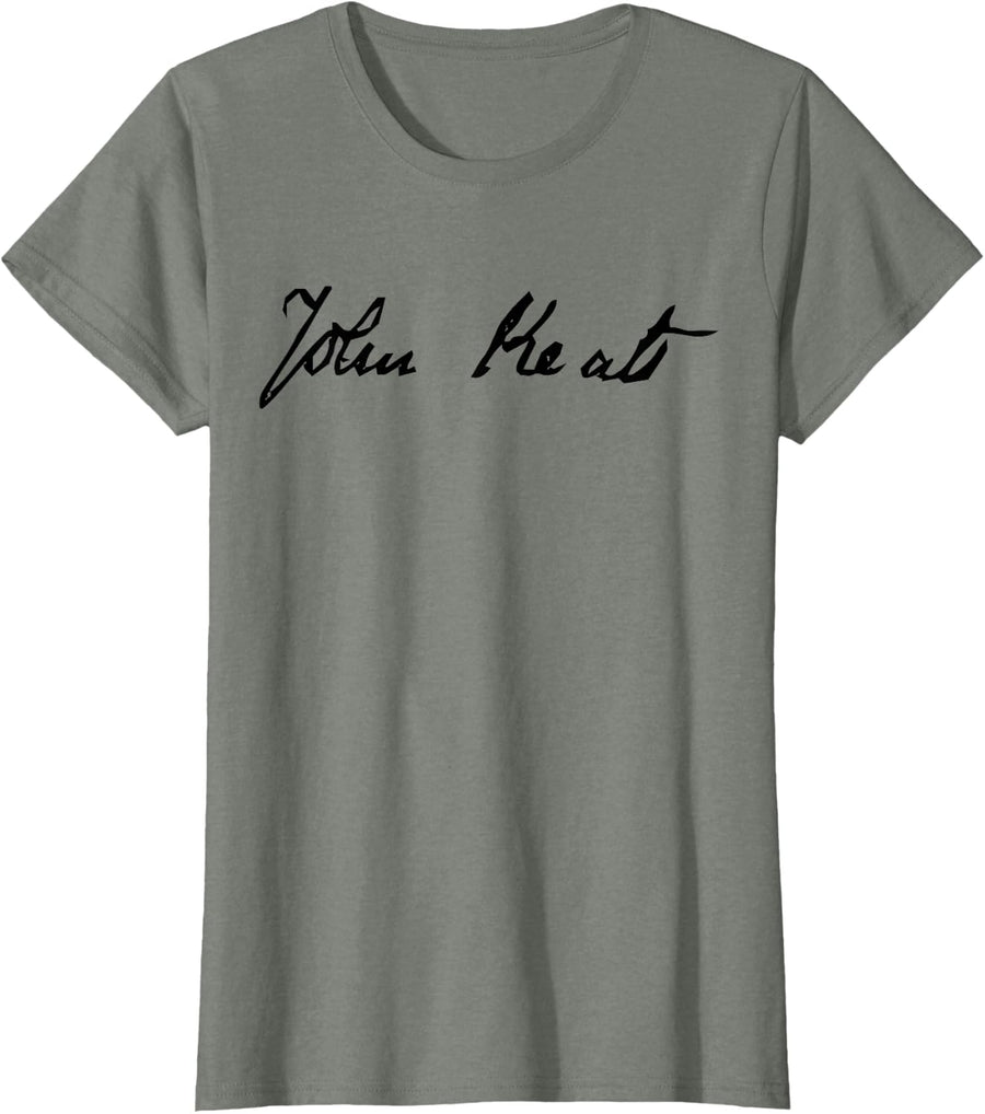 Signatures Keats poet T-Shirt - Olive Heather