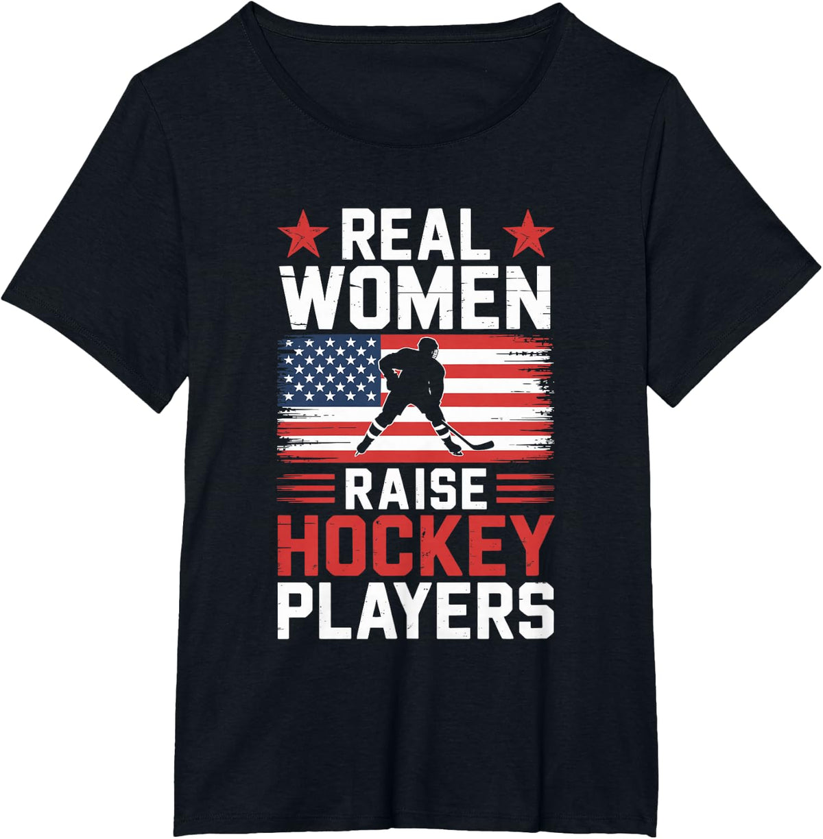 Real Women Raise Hockey Players, Ice Hockey Mom T-Shirt - Black