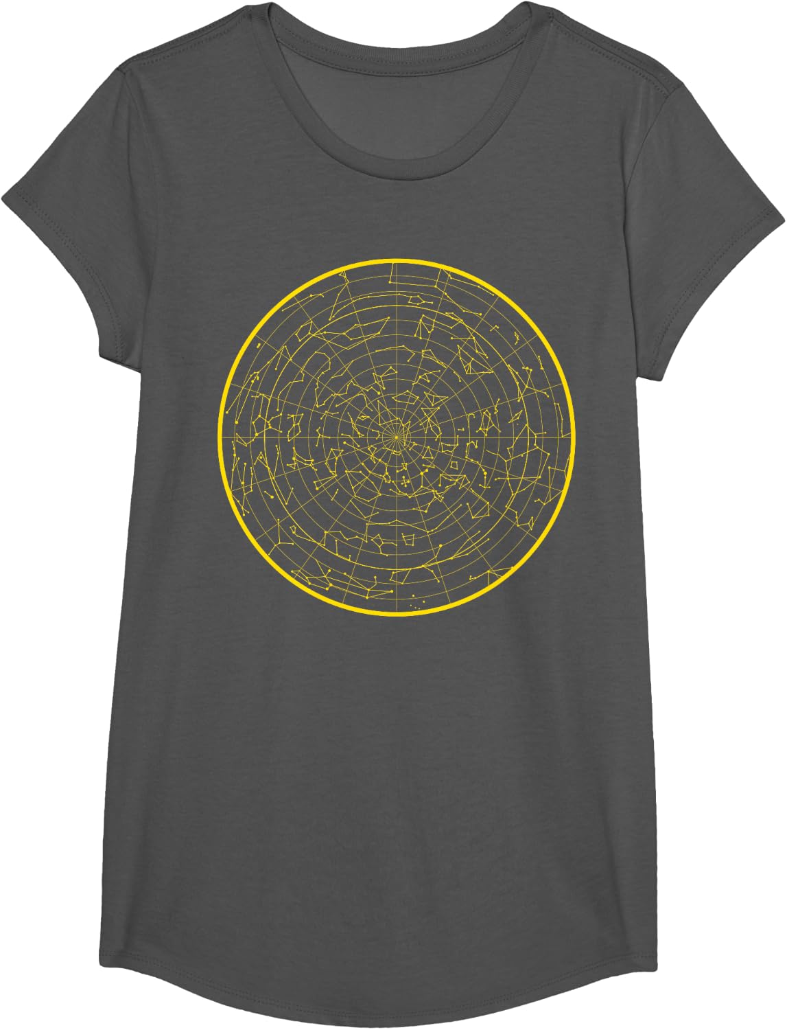 Star Map Southern Sky Astronomer Stargazing Constellation T-Shirt - Girls Asphalt Grey