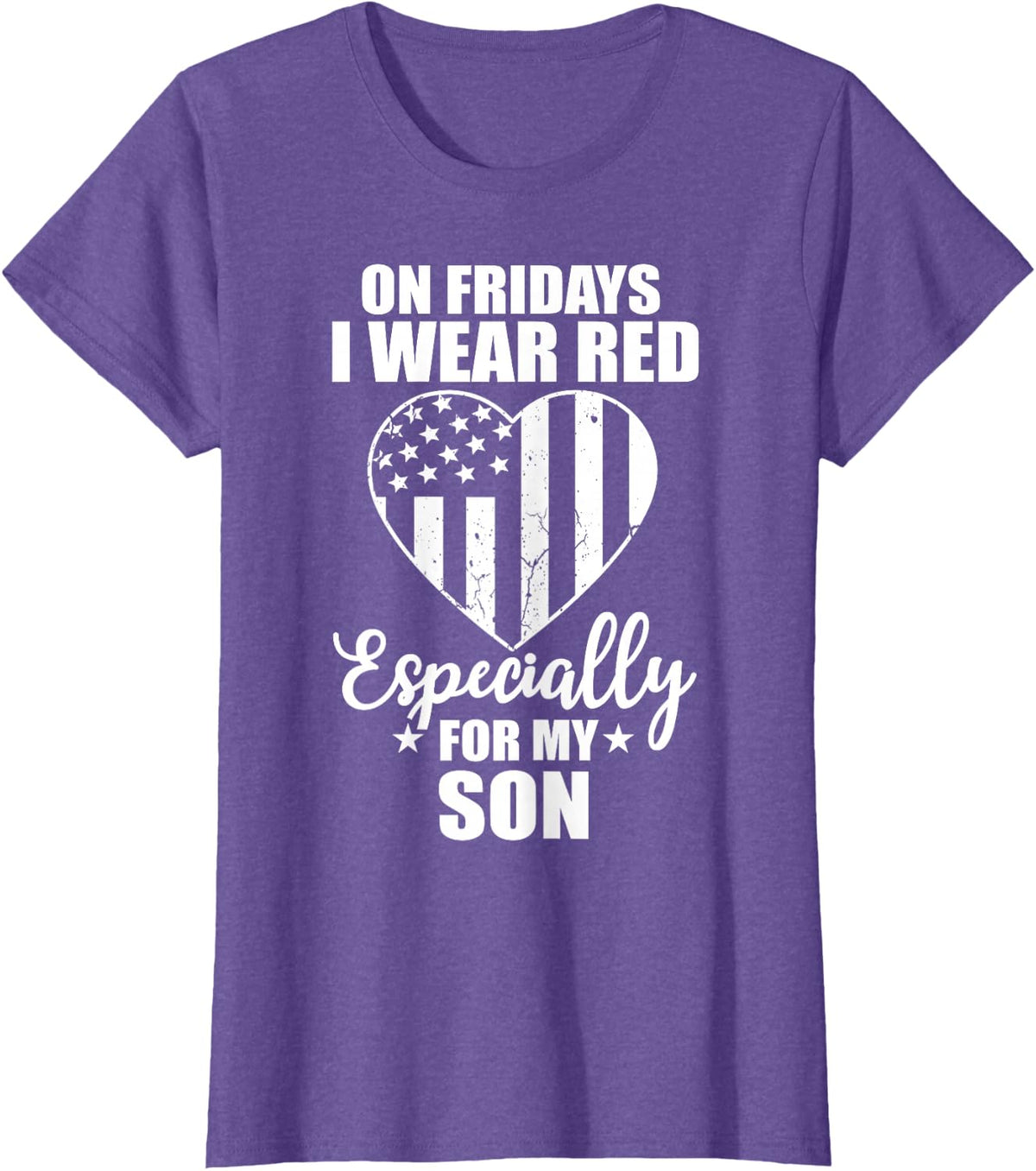 Red Friday for My Son Military Troops Deployed Wear T-Shirt - Purple Heather