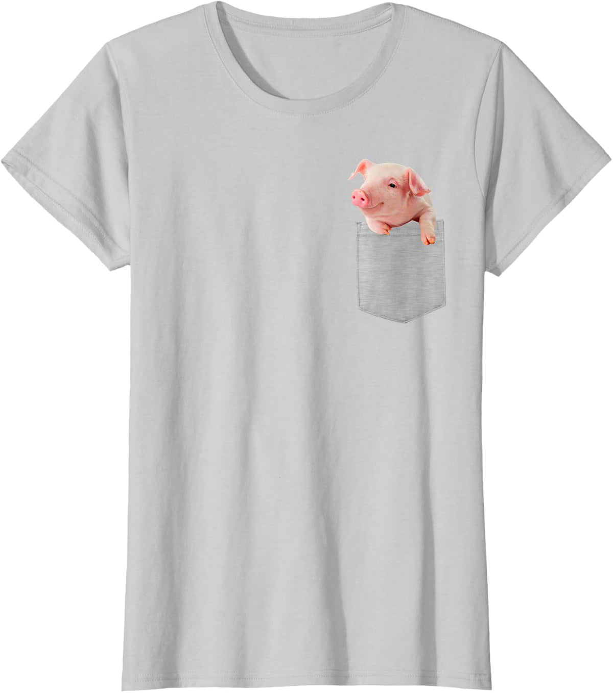 Animal in Your Pocket pig t-shirt - Silver Grey