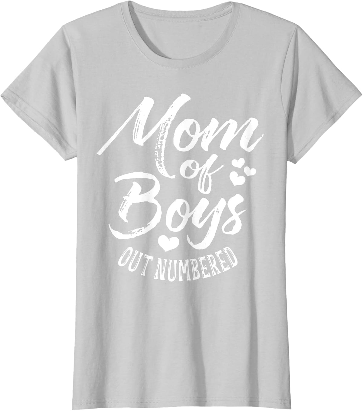 Mother's Day Mom of Boys Outnumbered T-Shirt - Silver Grey