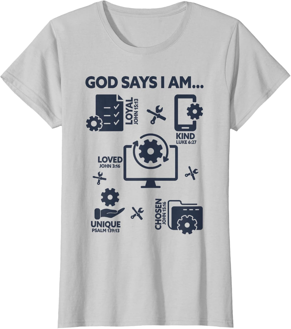 God Says I Am Software Engineer Lover Men Christian T-Shirt - Silver Grey