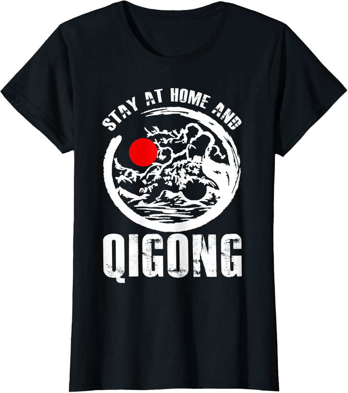 Qi Gong Clothing for Tai Chi Exercises with Chigong and Yoga T-Shirt - Black