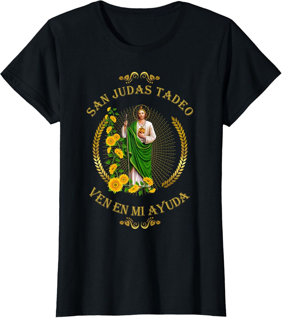 San Judas Tadeo Siempre A Mi Lado Spanish Jesus T-Shirt - Black