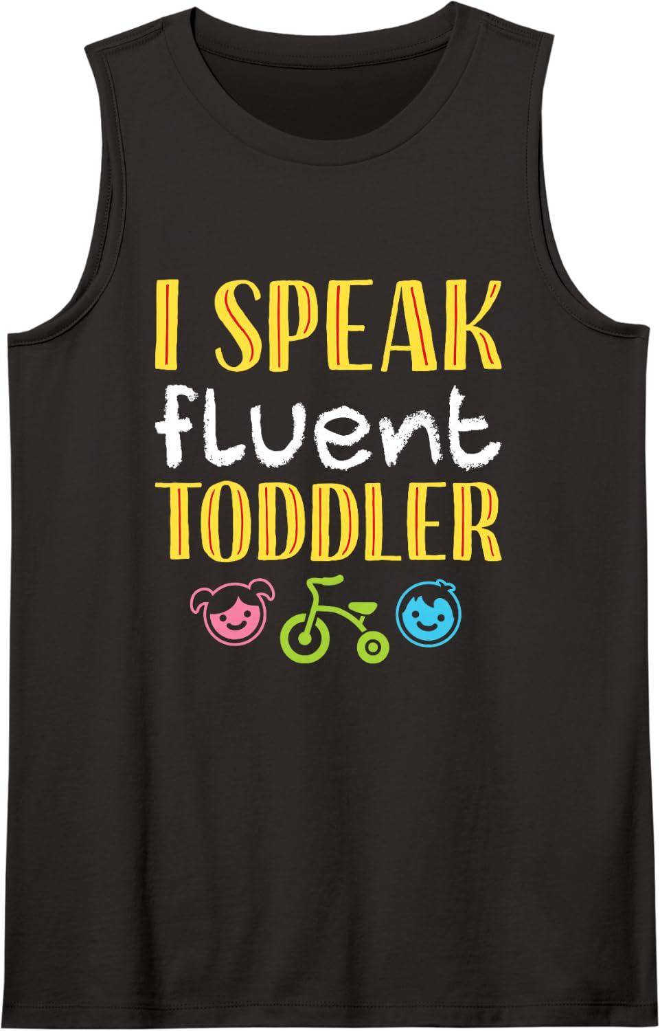 Child Daycare Worker Teacher Childcare Speak Fluent Toddler Sleeveless Tank Top - Black