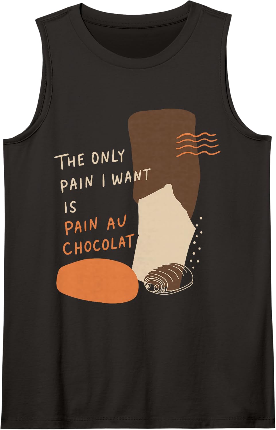 Funny French Bread Bakery Pastry Chocolate Lover Tank Top - Black