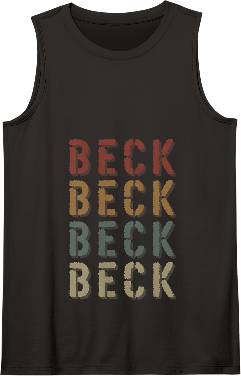Vintage Style Beck Name Funny Love Heart Beck Tank Top - Black