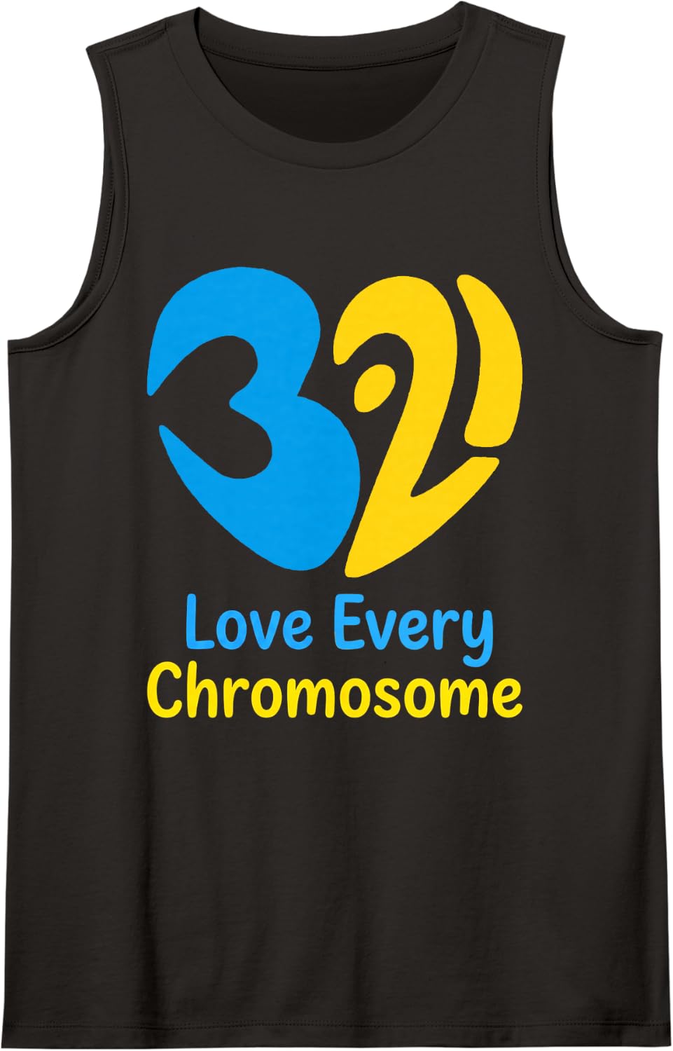 Love Every Chromosome Down Syndrome Awareness Month Sleeveless Tank Top - Black