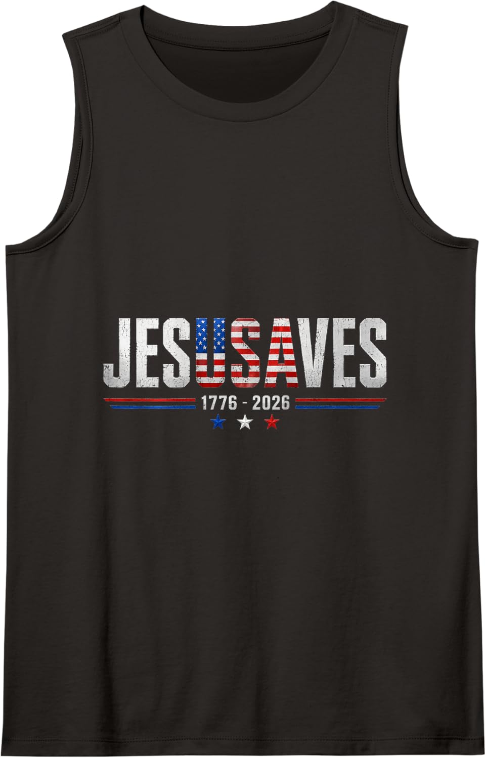 Jesus Saves 1776 2026 USA 250th Anniverary 4th of July Tank Top - Black