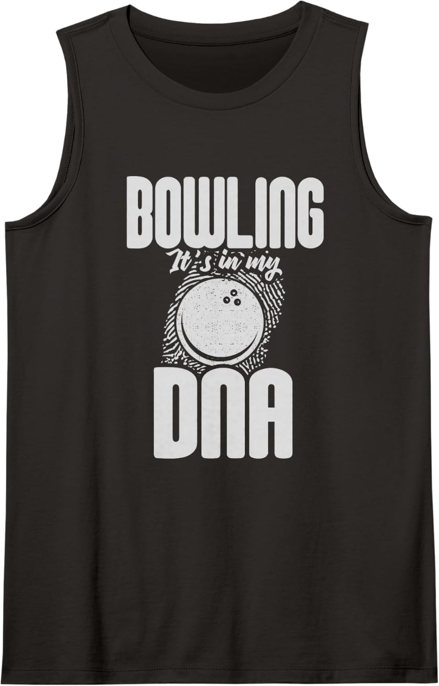 Bowling It's in My DNA Vintage Sport Lover Strike Bowler Sleeveless Tank Top - Black