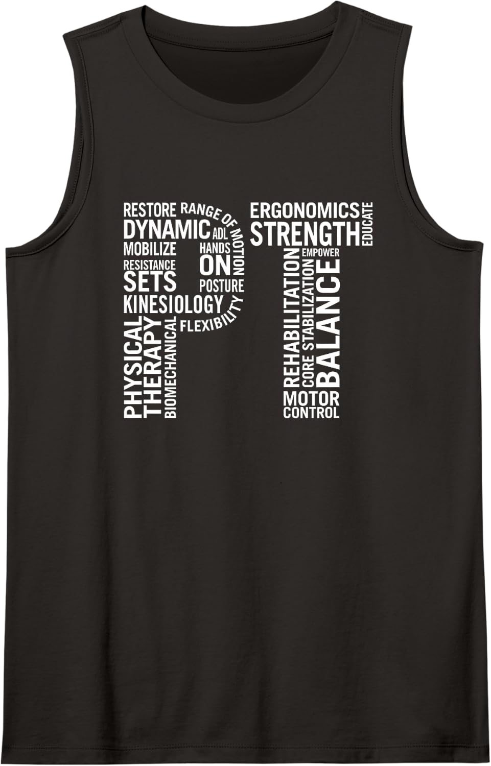 Physical Therapy PT Month Physiotherapist Appreciation Sleeveless Tank Top - Black