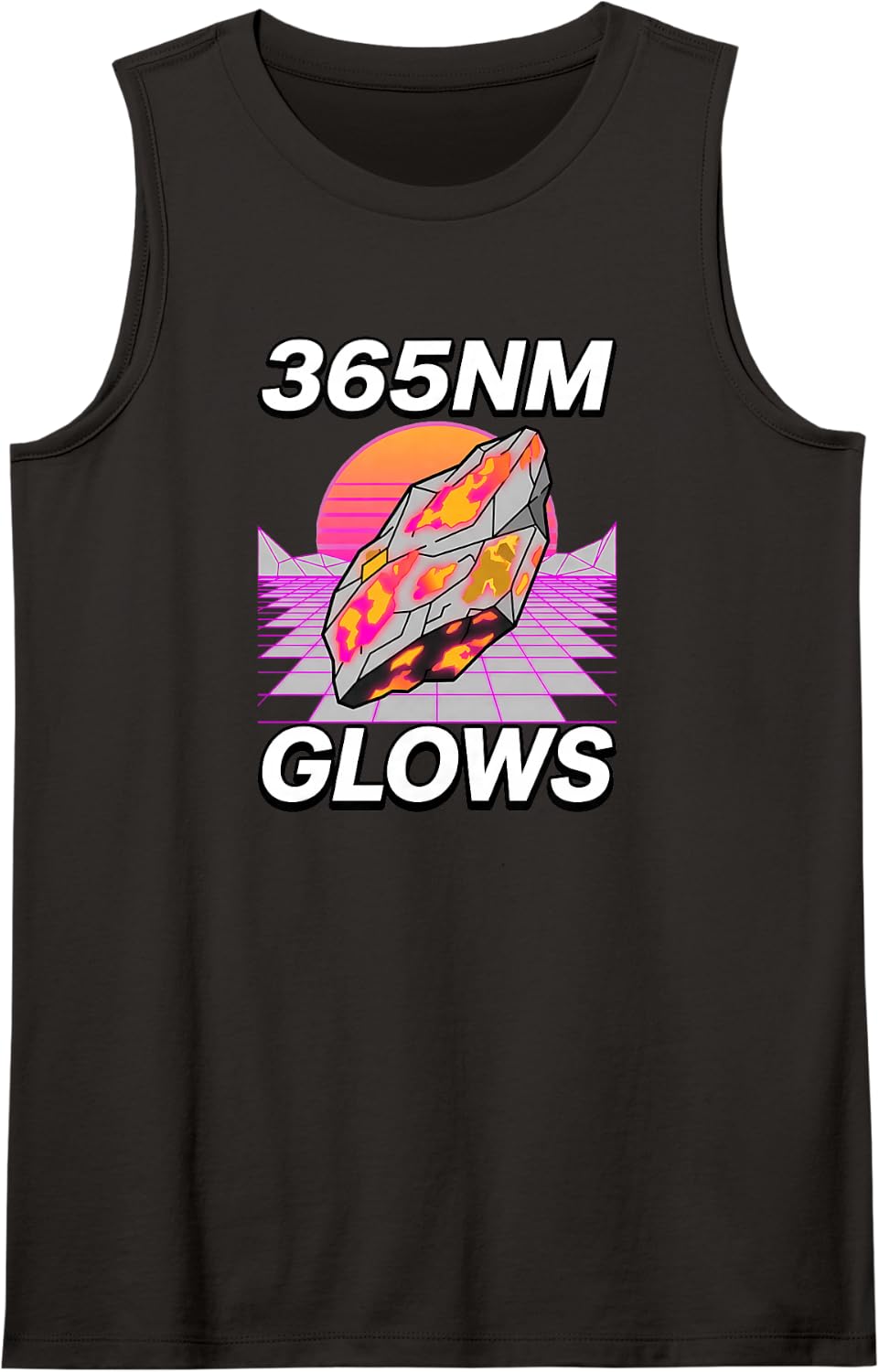 365nm UV Mineral Hunter Fluorescent Rockhound Sodalite Tank Top - Black