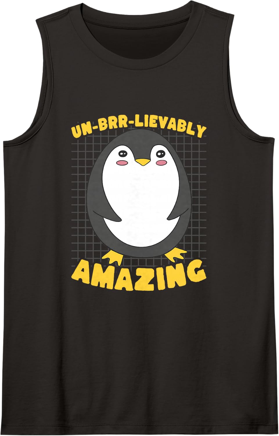 Un-BRR-Lievably Amazing Cute Penguin Pun Sleeveless Tank Top - Black