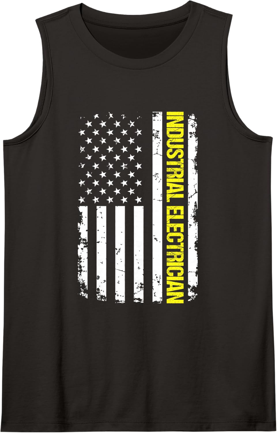 Industrial Electrician USA Flag Sleeveless Tank Top - Black