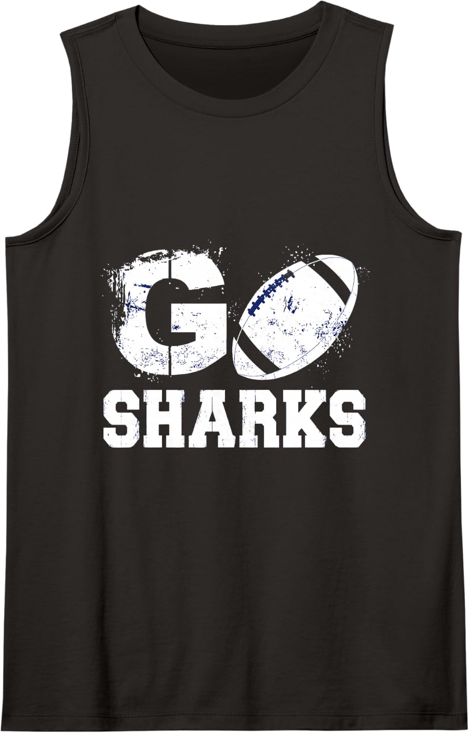 Go Sharks Football Team Spirit Tank Top - Black