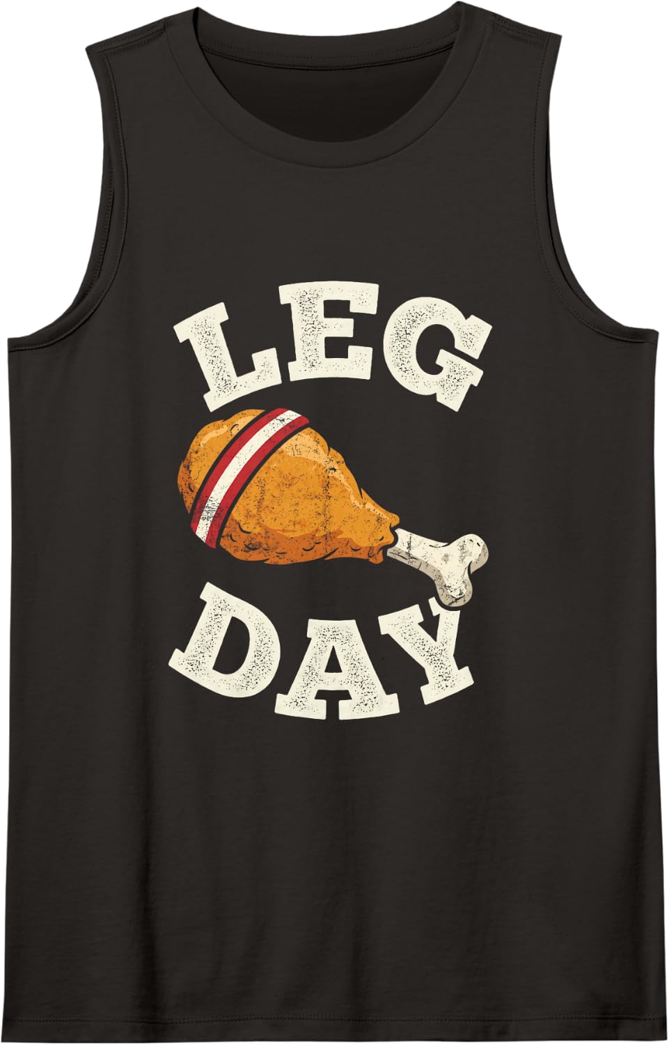 Leg Day Turkey Drumstick Roasted Thanksgiving Fall Men Women Sleeveless Tank Top - Black