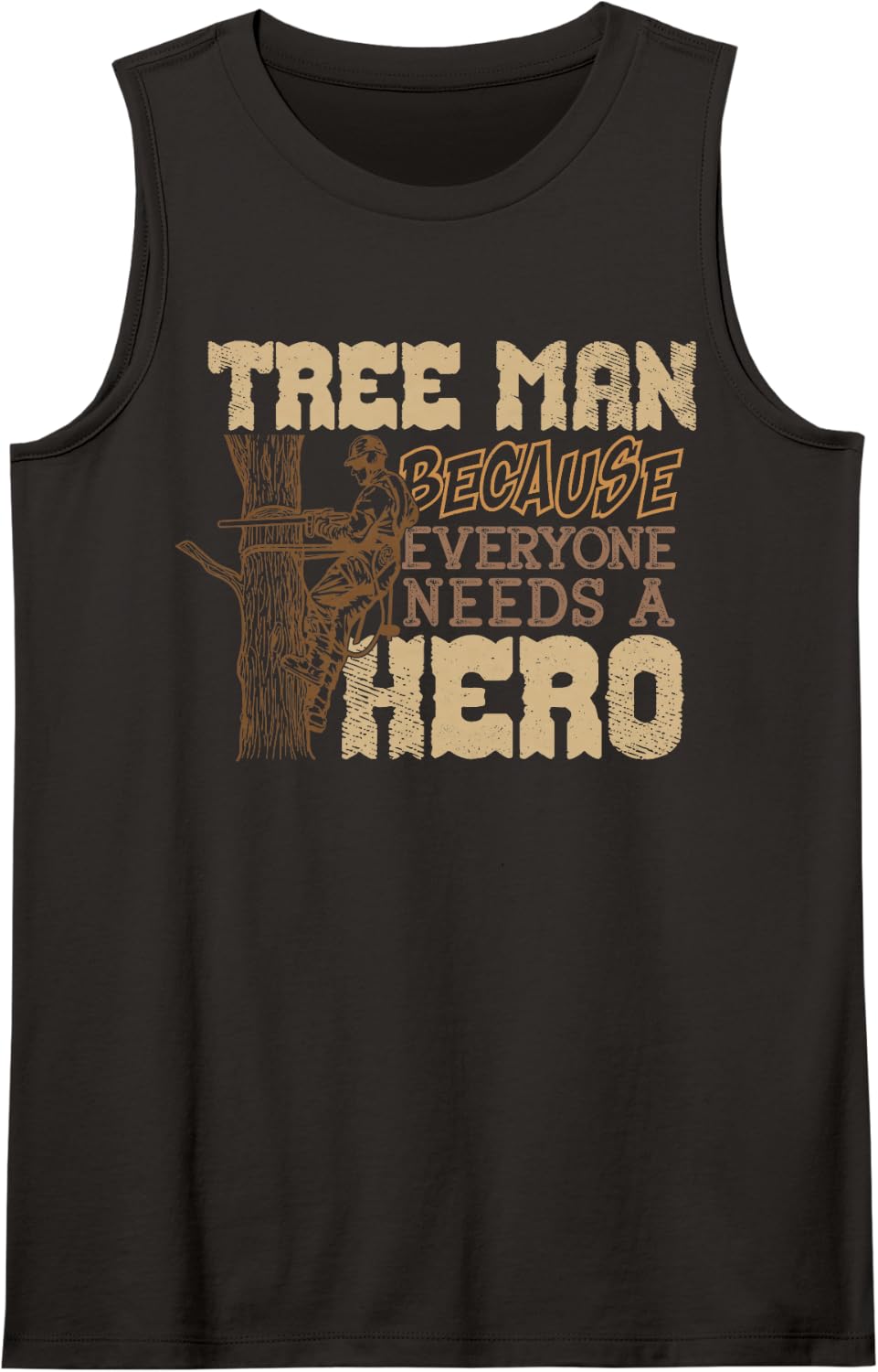 Arborist Tree Man Funny Tree Surgeon Forest Worker Sleeveless Tank Top - Black