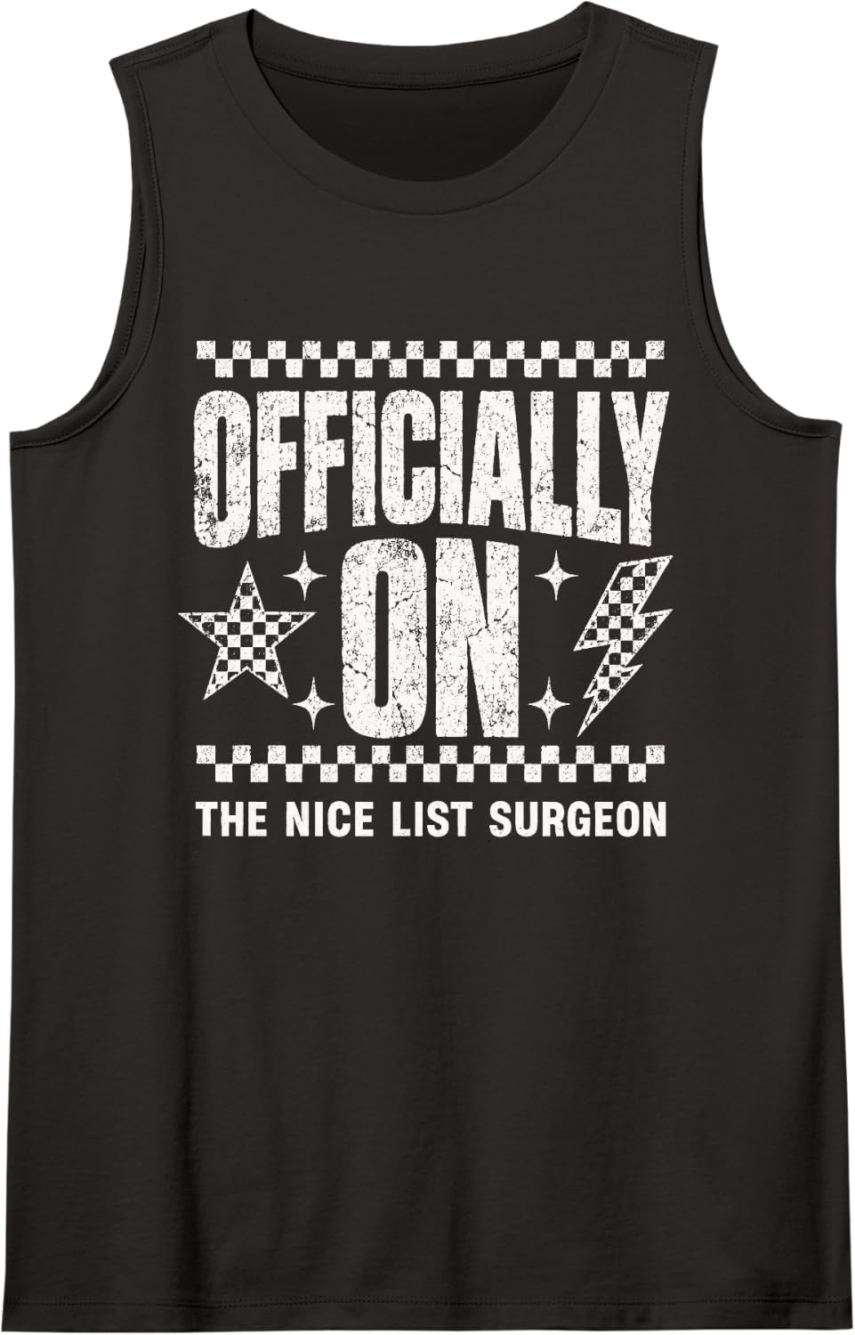 Officially On The Nice List Surgeon Healthcare Sleeveless Tank Top - Black