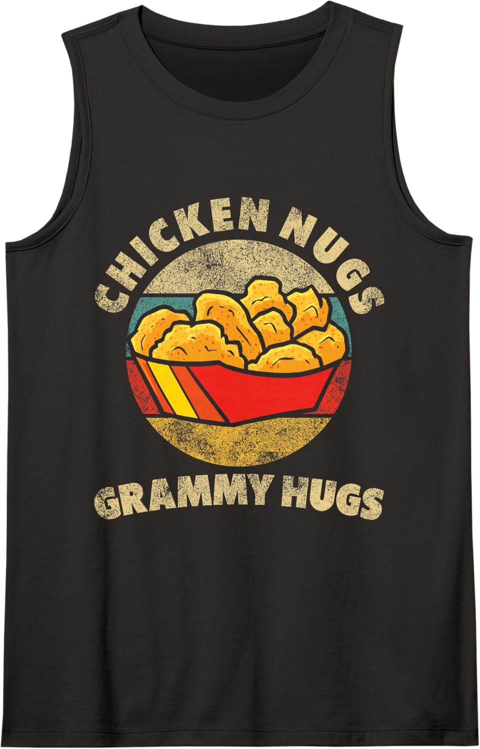 Chicken Nugs and Grammy Hugs for Chicken Nugget Lover Sleeveless Tank Top - Black