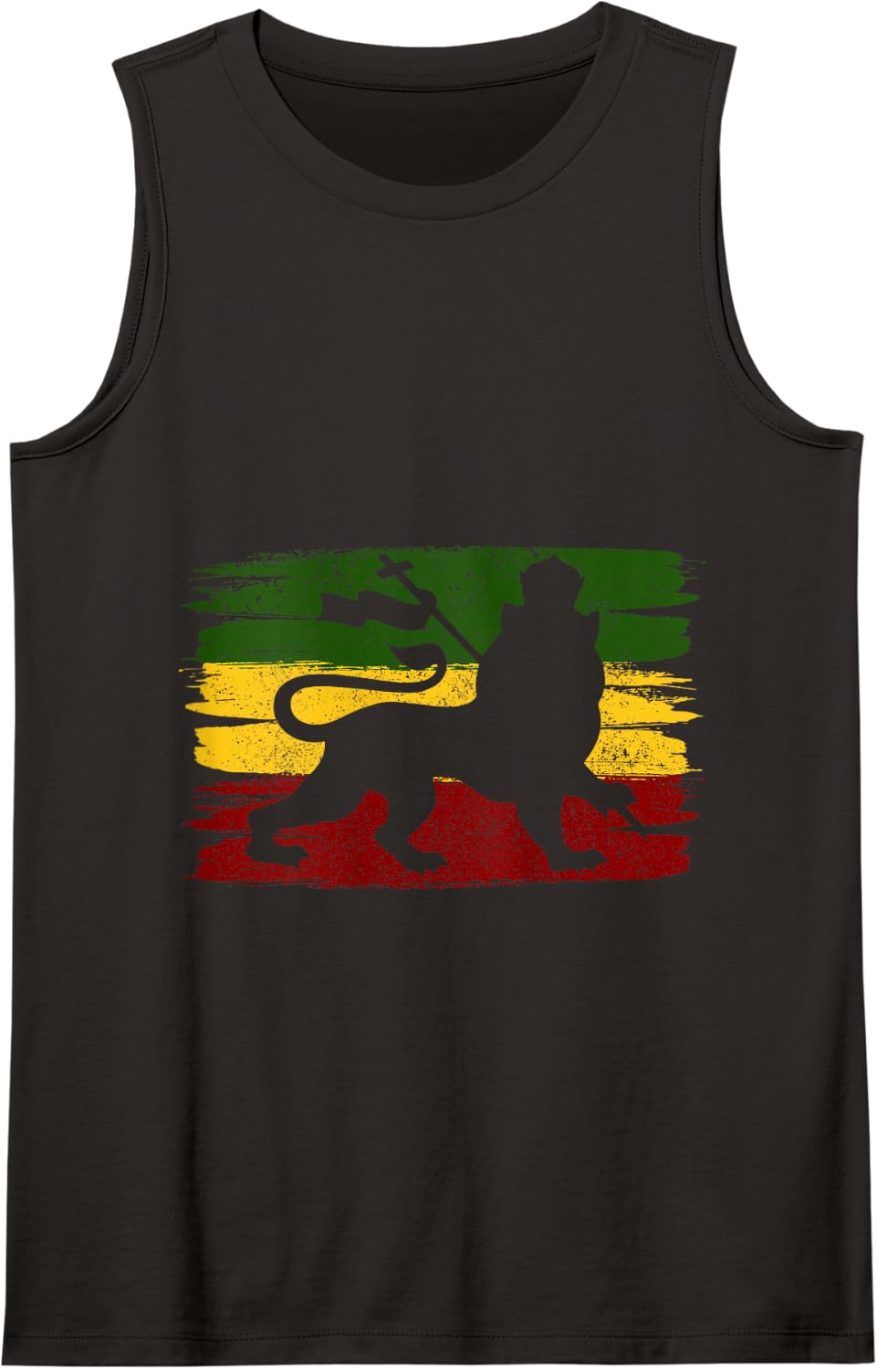 Reggae Rastafari Rasta Lion Of Judah Music Gift Tank Top - Black