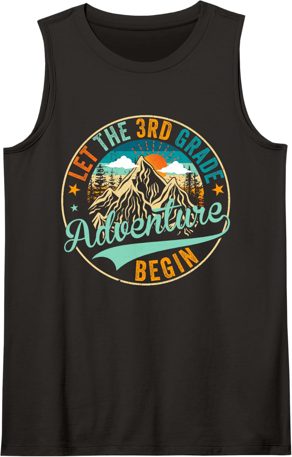 Back to School Let The 3rd Third Grade Adventure Begin Kid Sleeveless Tank Top - Black