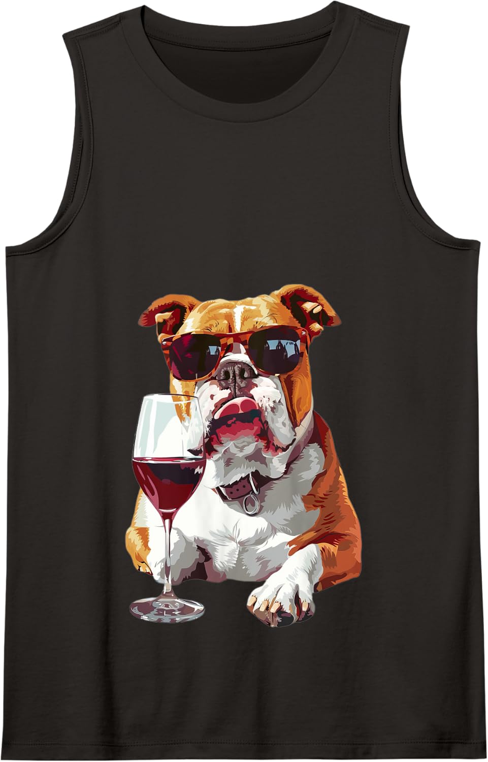 Bulldog Wine Tank Top - Black