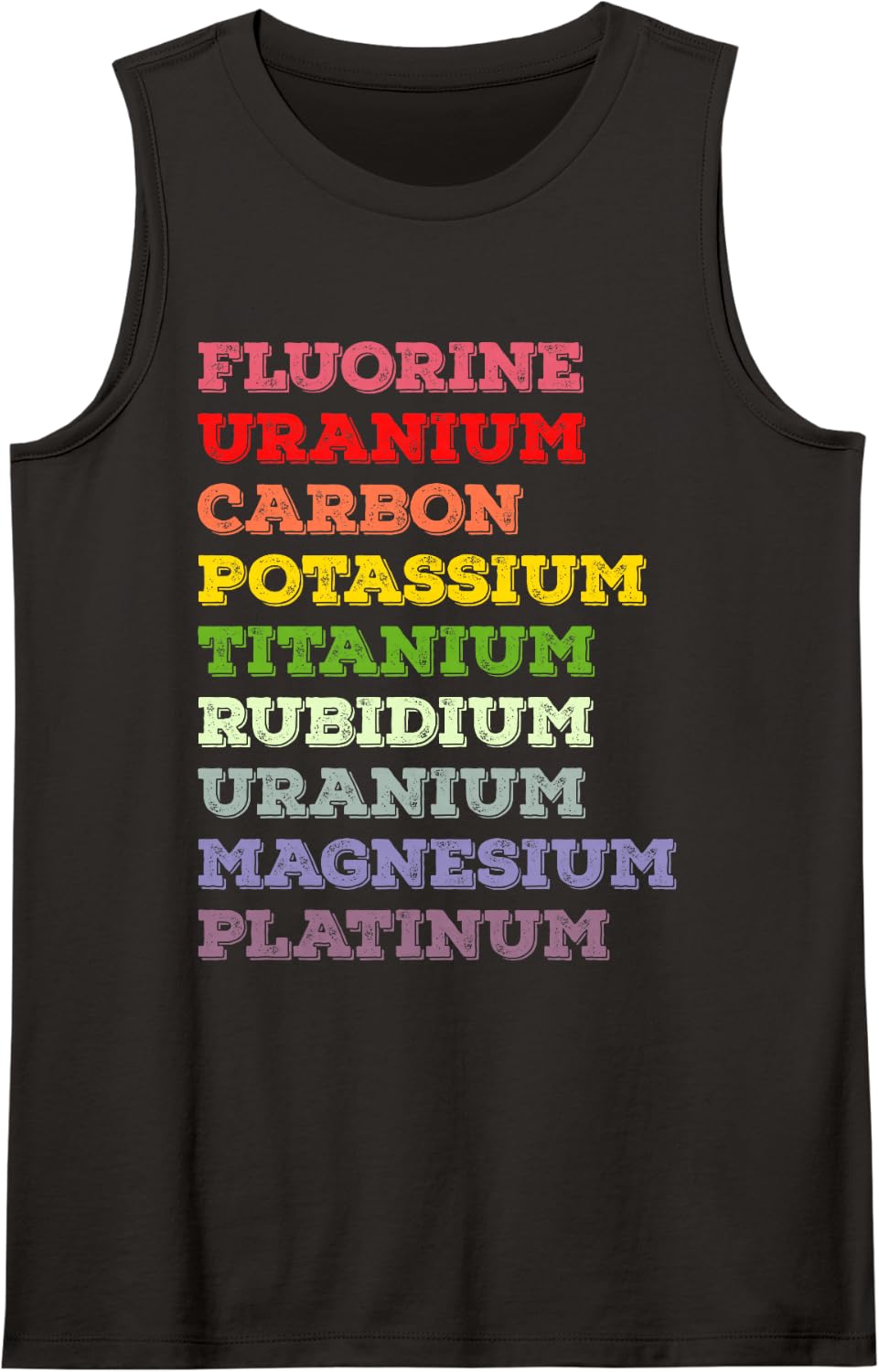 Fluorine Uranium Carbon Potassium Politics Vintage Sleeveless Tank Top - Black