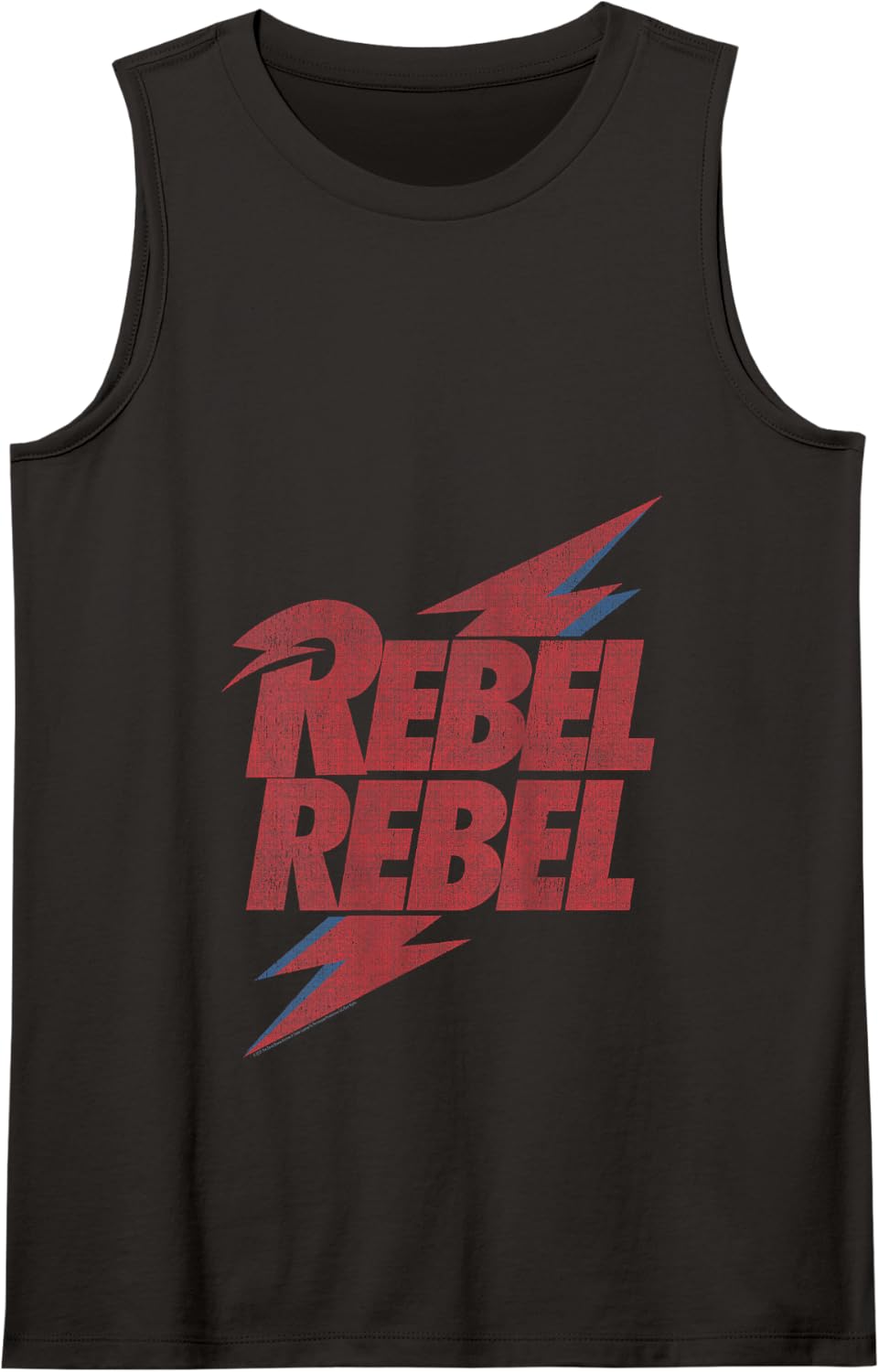 David Bowie - Rebel Rebel Lightning Lyric Tank Top - Black