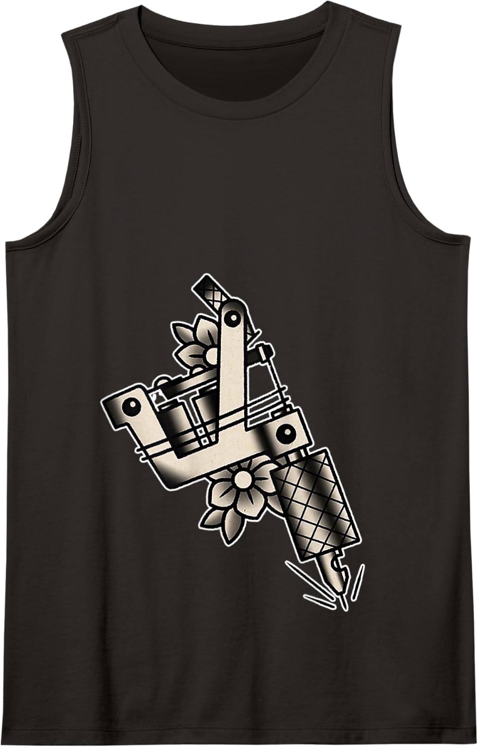Coil Tattoo Machine Blackwork Flash Vintage Tank Top - Black