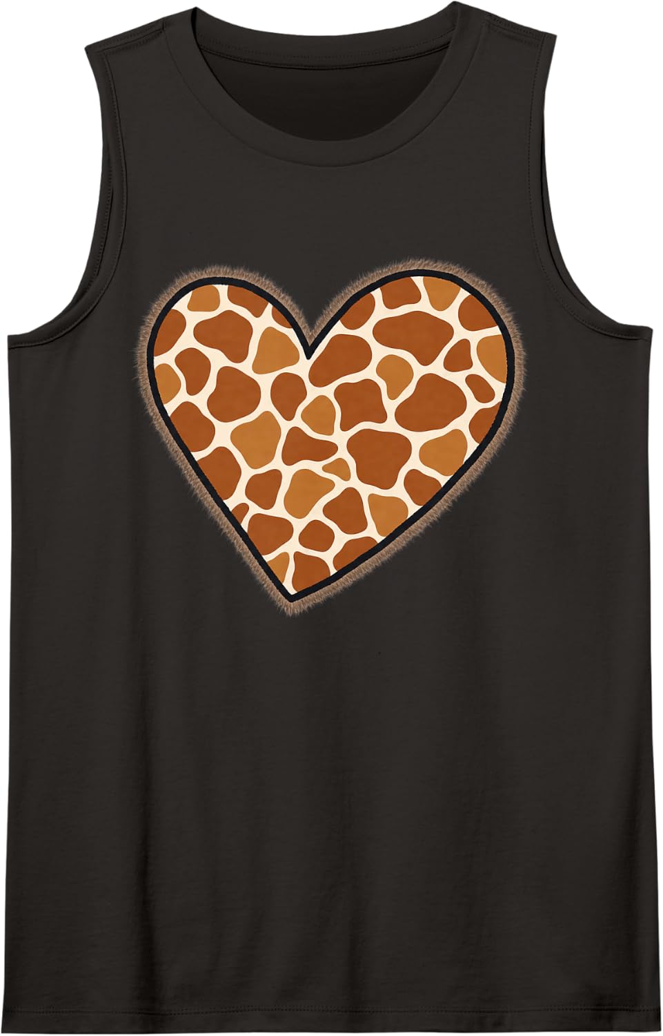 Animal Art Sleeveless Tank Top - Black