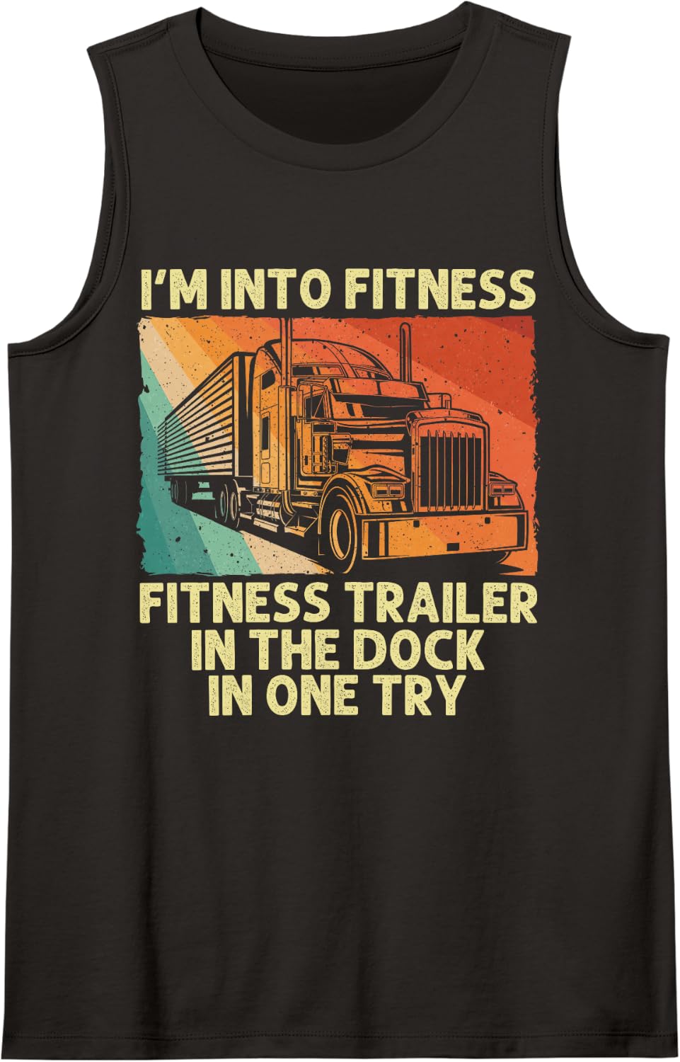 Best Truck Driver Art for Men Dad Women Trucking CDL Trucker Tank Top - Black