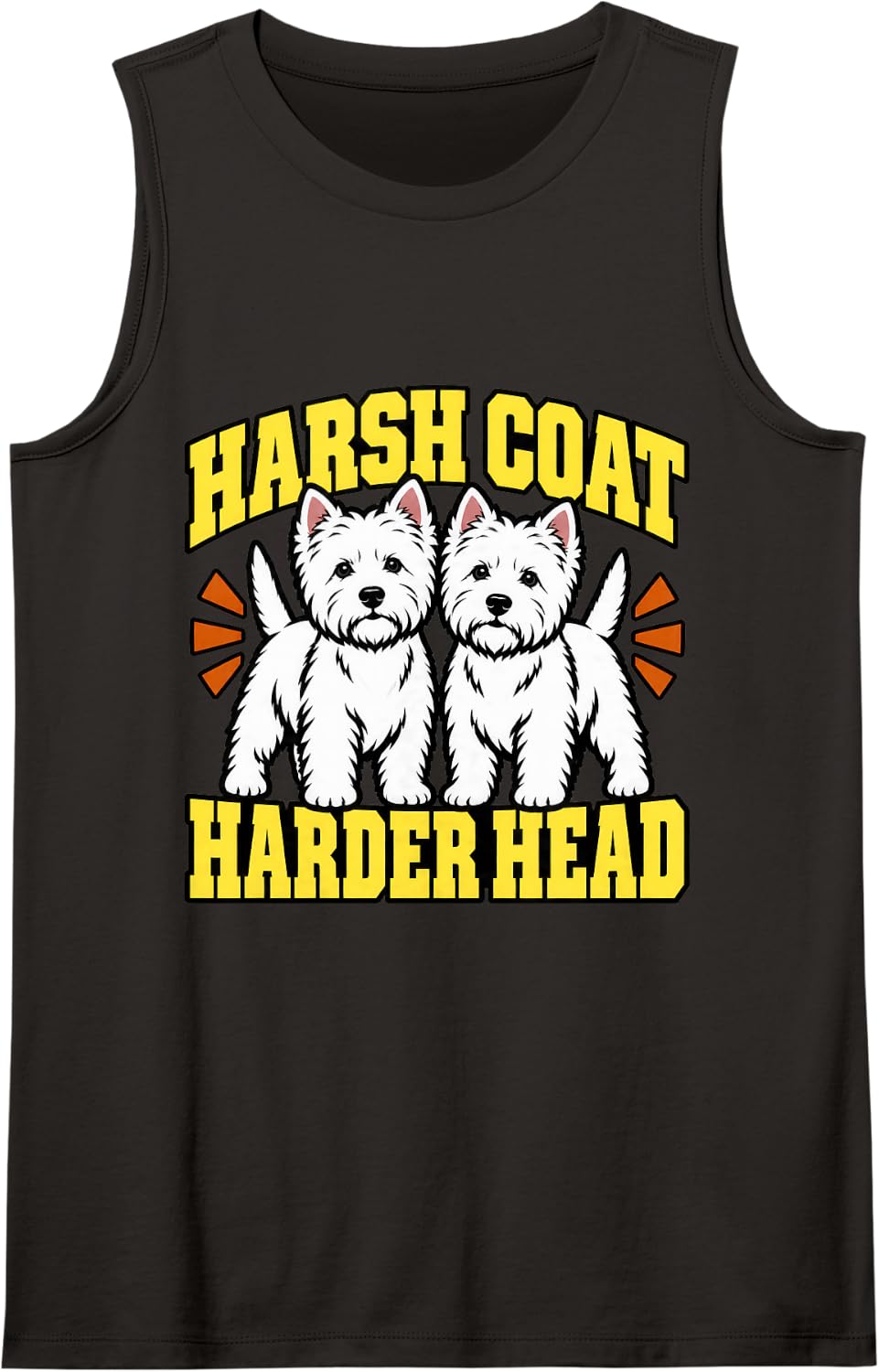 West Highland Terrier Harsh Coat Harder Head Terrier Fan Sleeveless Tank Top - Black