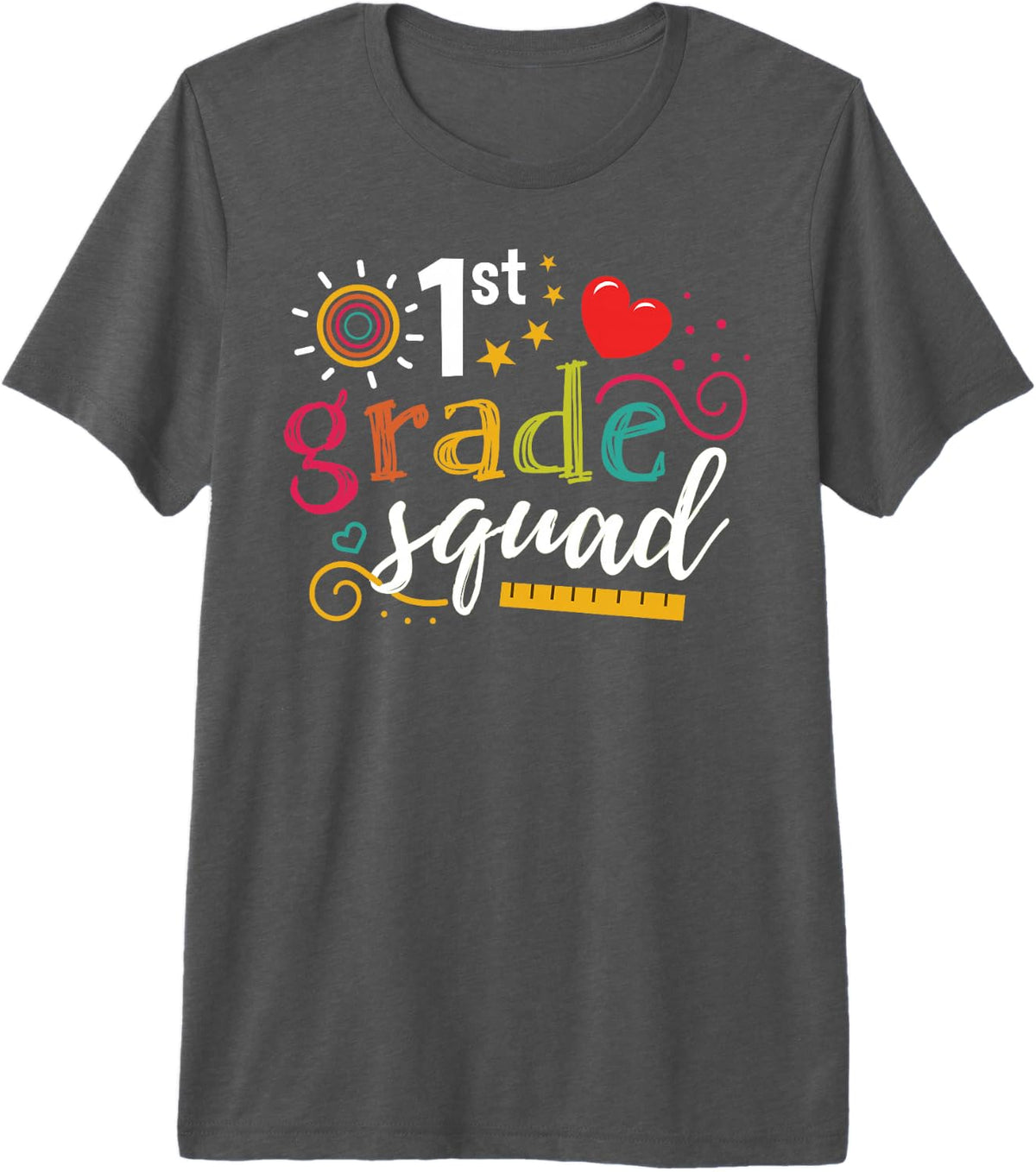 1st First Grade Squad Student Teacher Gift Back to School Premium Tri-Blend T-Shirt - Grey