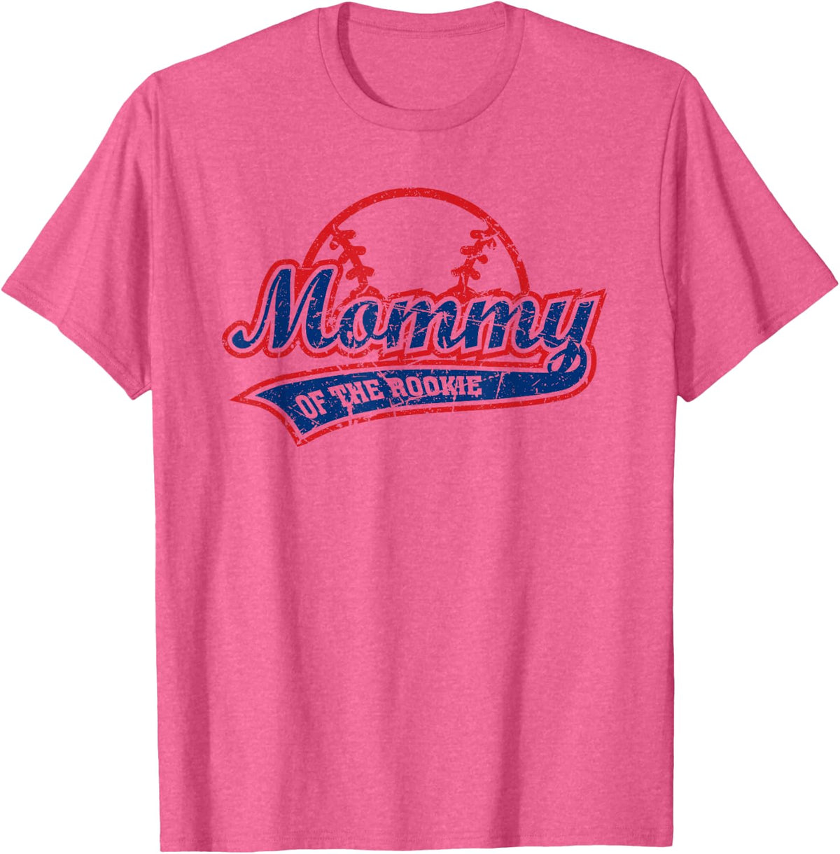 Funny Vintage Baseball Mommy of the Rookie T-Shirt - Pink Heather