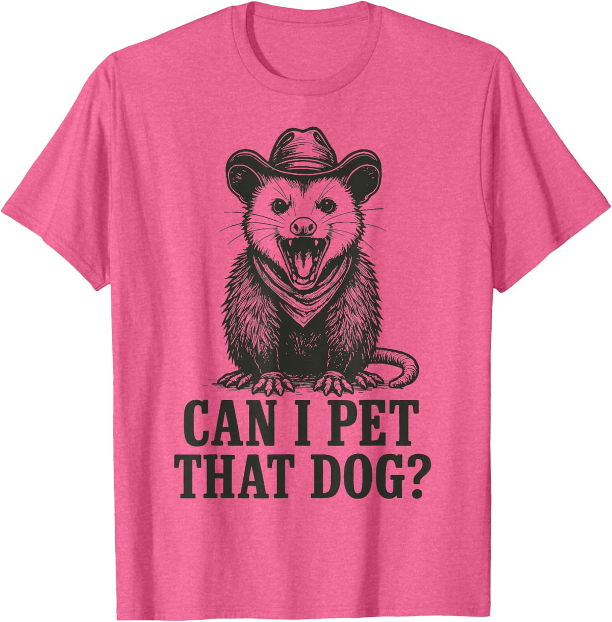 Can I Pet that Dog Opossum T-Shirt Tee Funny Animal Lover Tees T Shirts for Women Men - Pink Heather