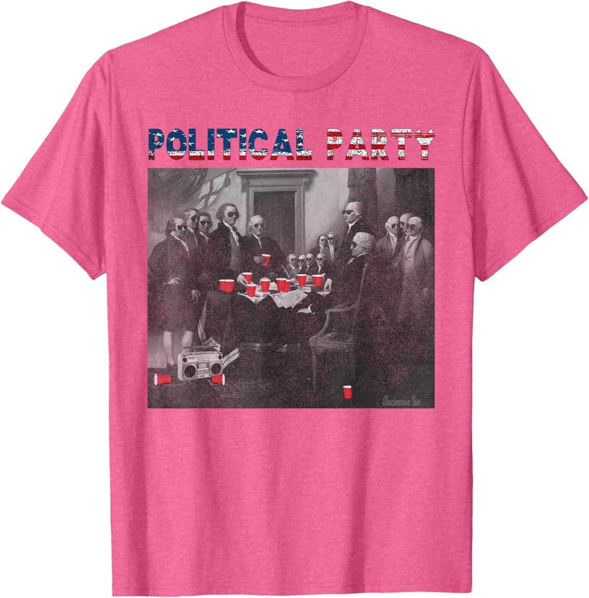 Political Party Funny Historical Beer Lovers Campaign Rally T-Shirt - Pink Heather