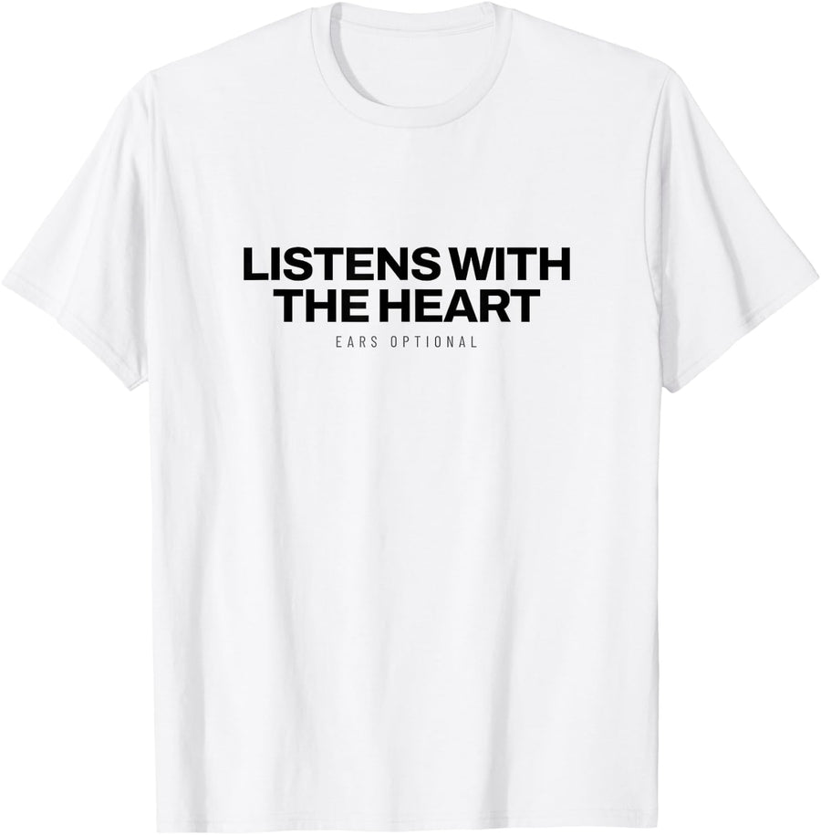 Dalmatian - Listens with The Heart - Spotted Dog T-Shirt - White