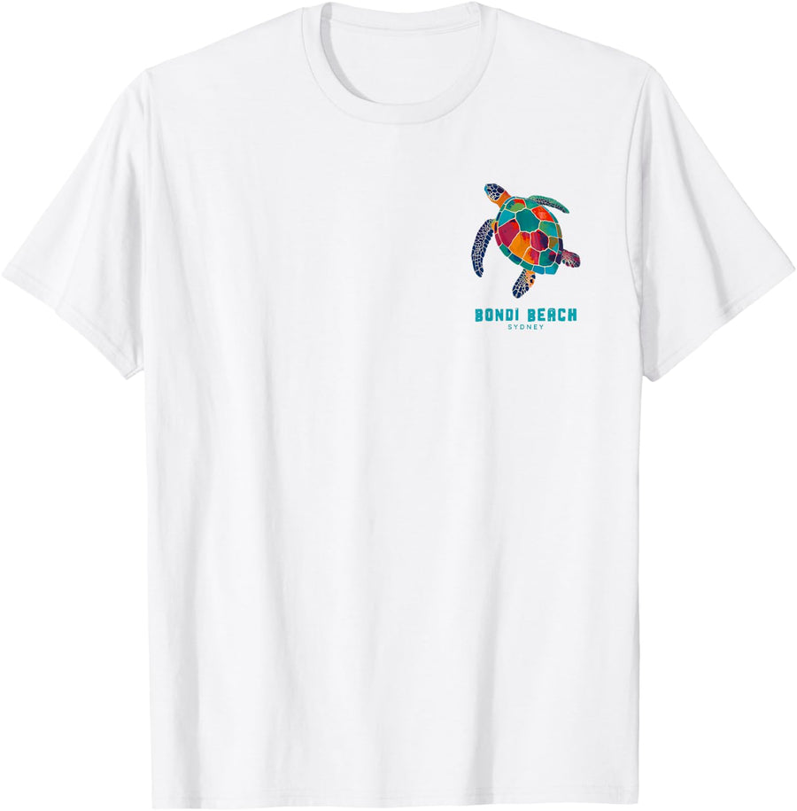 Bondi Beach Sydney Australia Sea Turtle Ocean Vintage T-Shirt - White