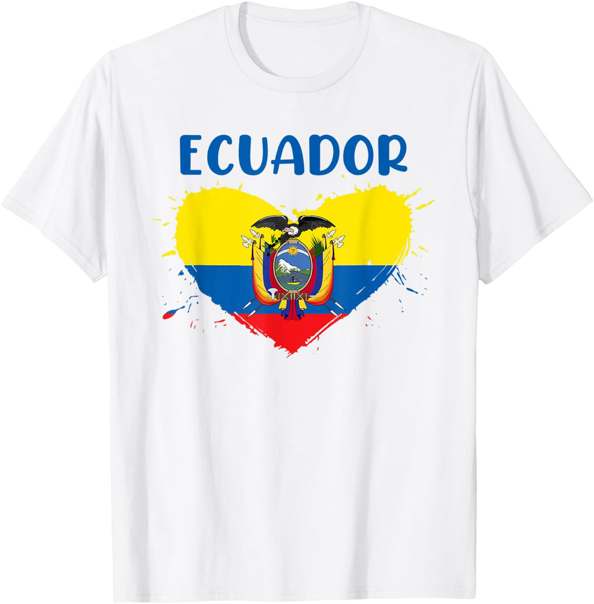 Patriotic Citizen Of Ecuador Ecuadorian People Equador Flag T-Shirt for Women Kids Men - White