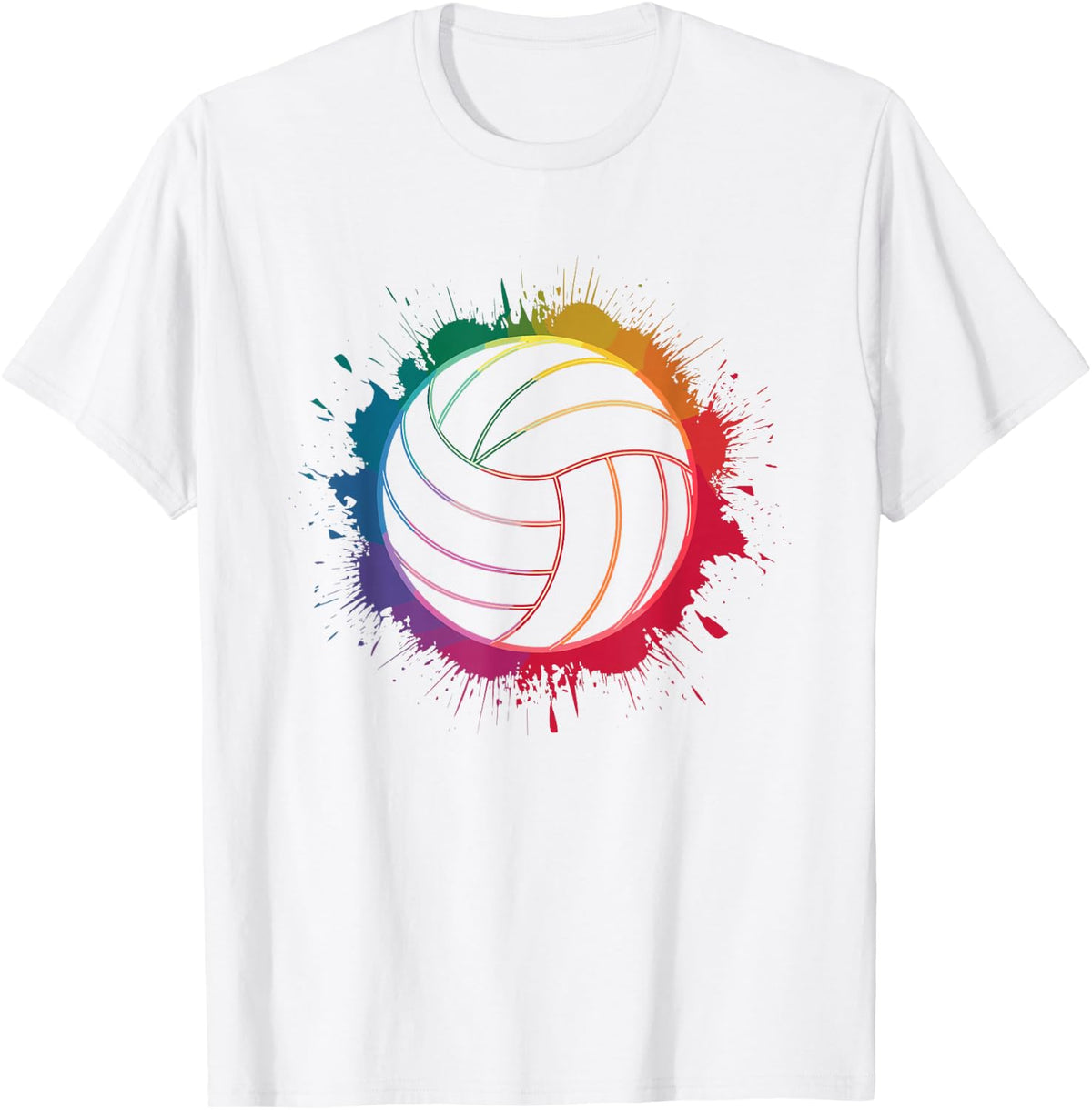 Plain Volleyball Seams Sports for a Volleyball Fan T-Shirt - White