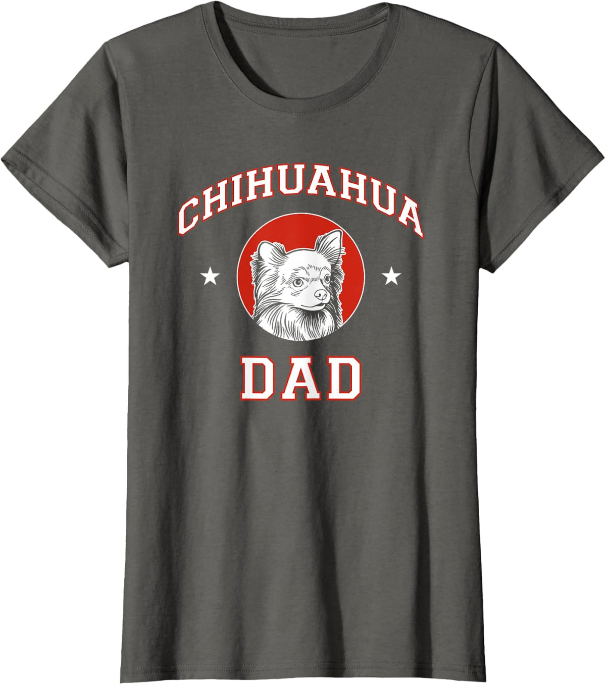 Long Haired Chihuahua Dad Dog Father T-Shirt - Asphalt Grey