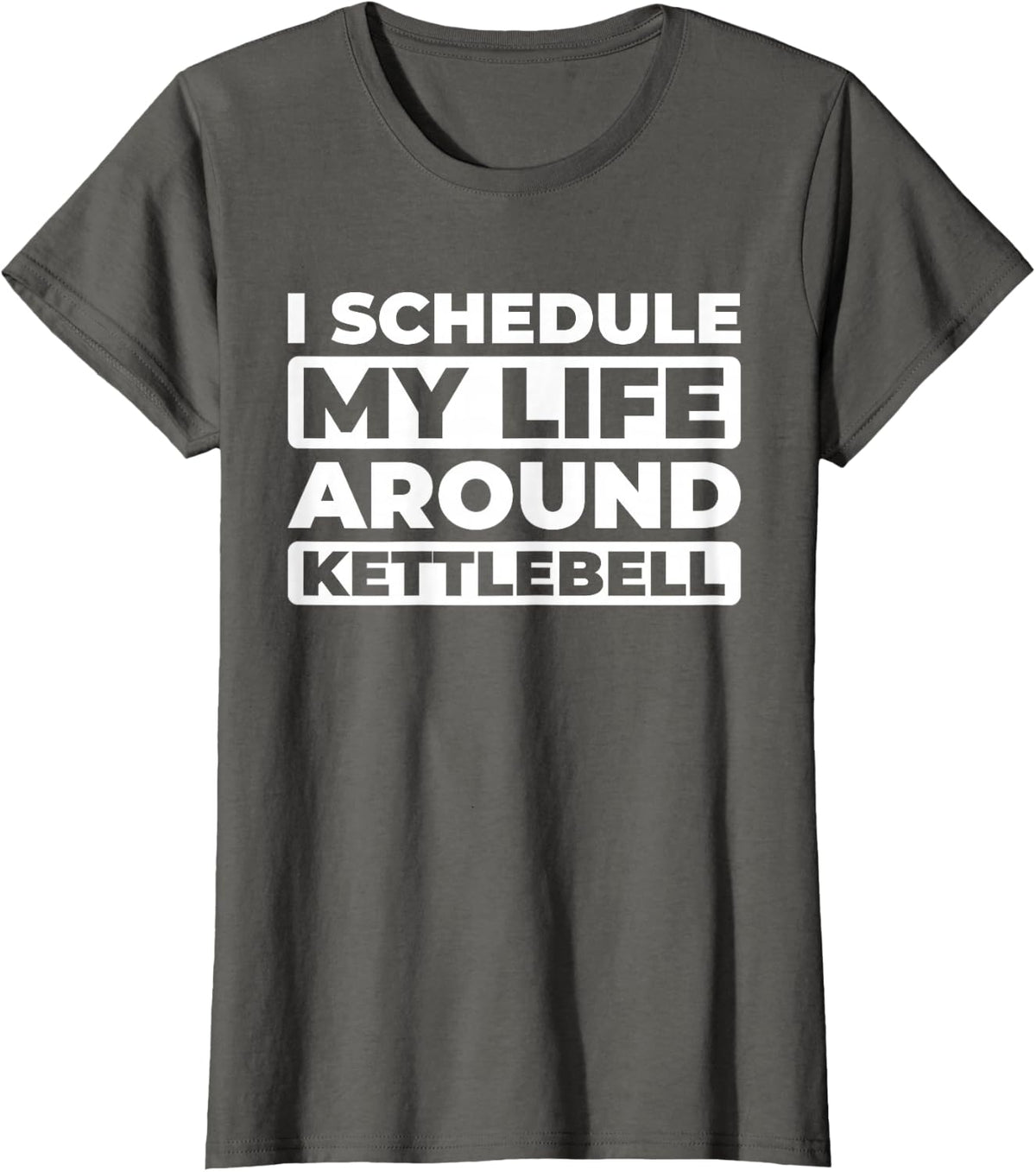Kettebell Workout - Gym Training Exercise Kettebell T-Shirt - Asphalt Grey