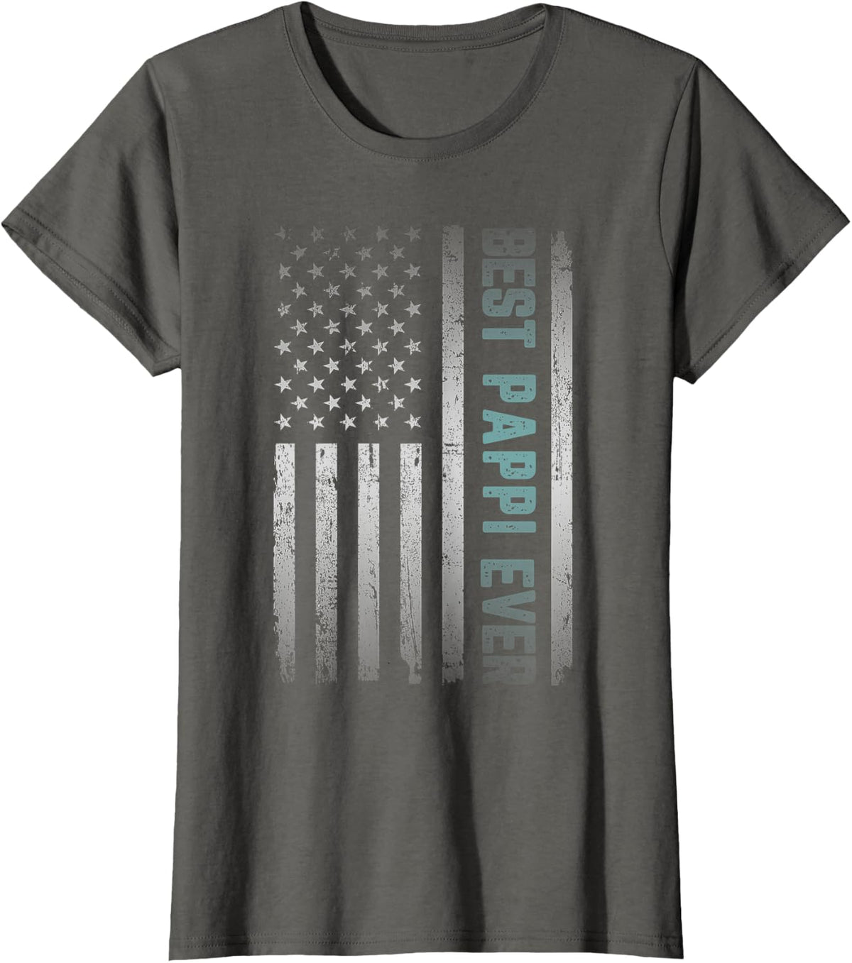 Best PAPPI Ever With US American Flag Father's Day T-Shirt - Asphalt Grey