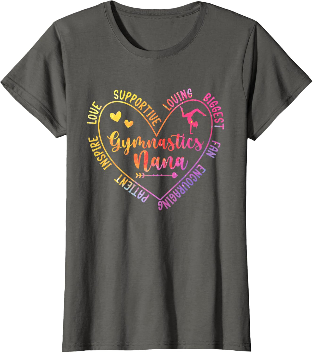 Gymnastics Nana Appreciation Grandma Nana Of A Gymnast Nana T-Shirt - Asphalt Grey