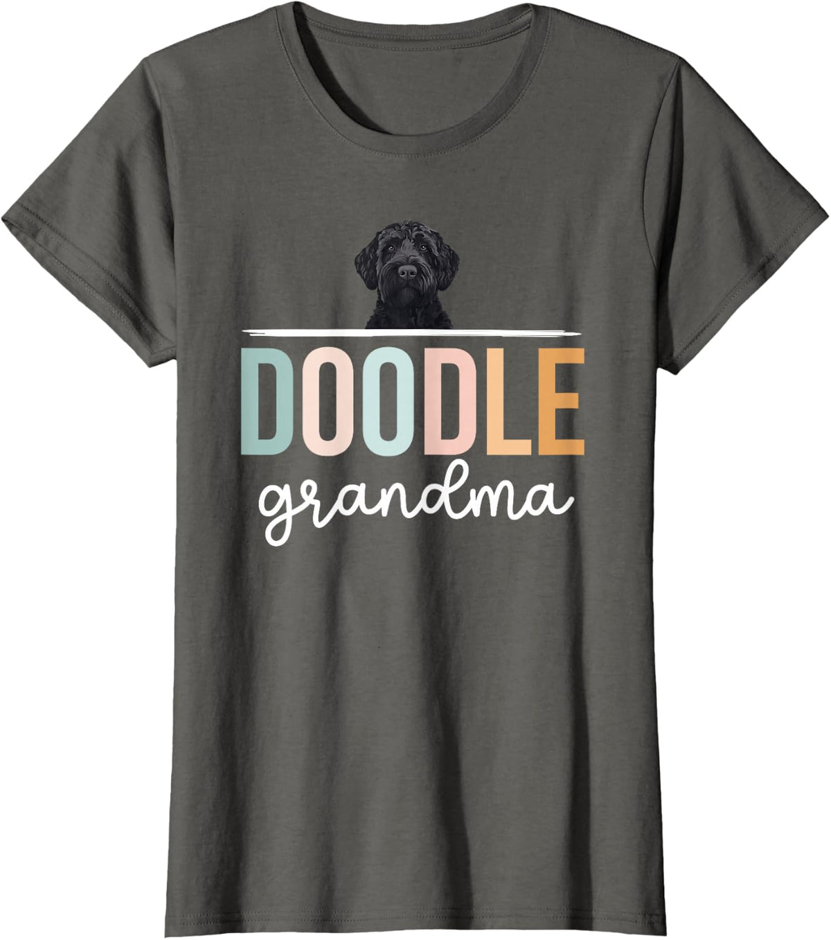 Black Doodle Grandma Black Goldendoodle Owner T-Shirt - Asphalt Grey