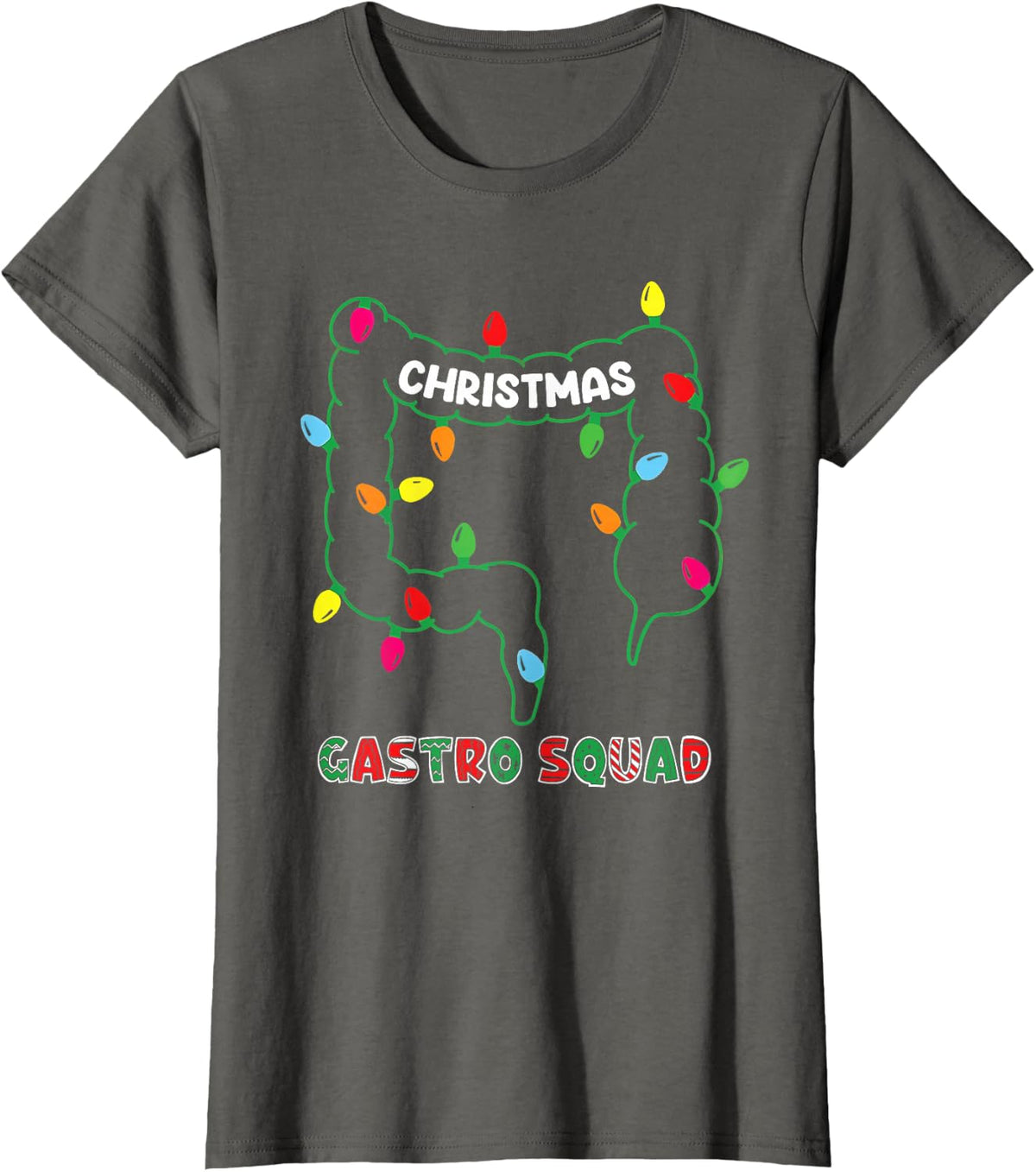 Christmas Gastro Squad Funny Doctor Nurse Holiday T-Shirt - Asphalt Grey