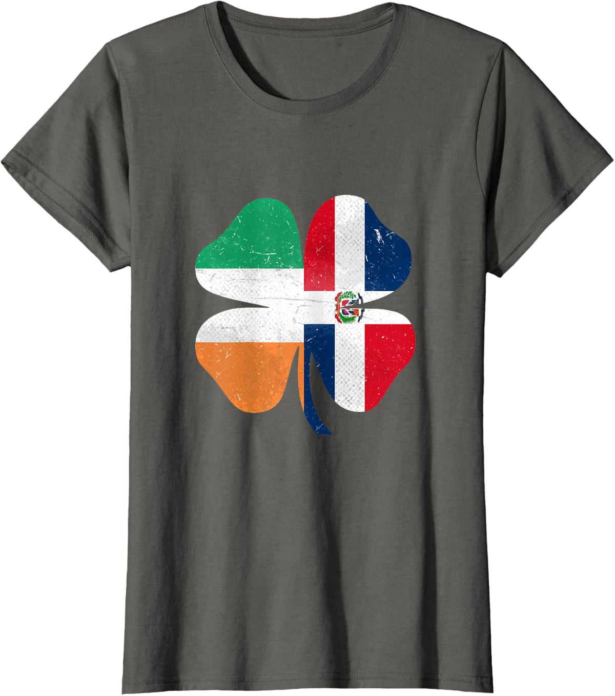 Dominican Irish Shamrock Dominican Republic St Patrick's Day T-Shirt - Asphalt Grey