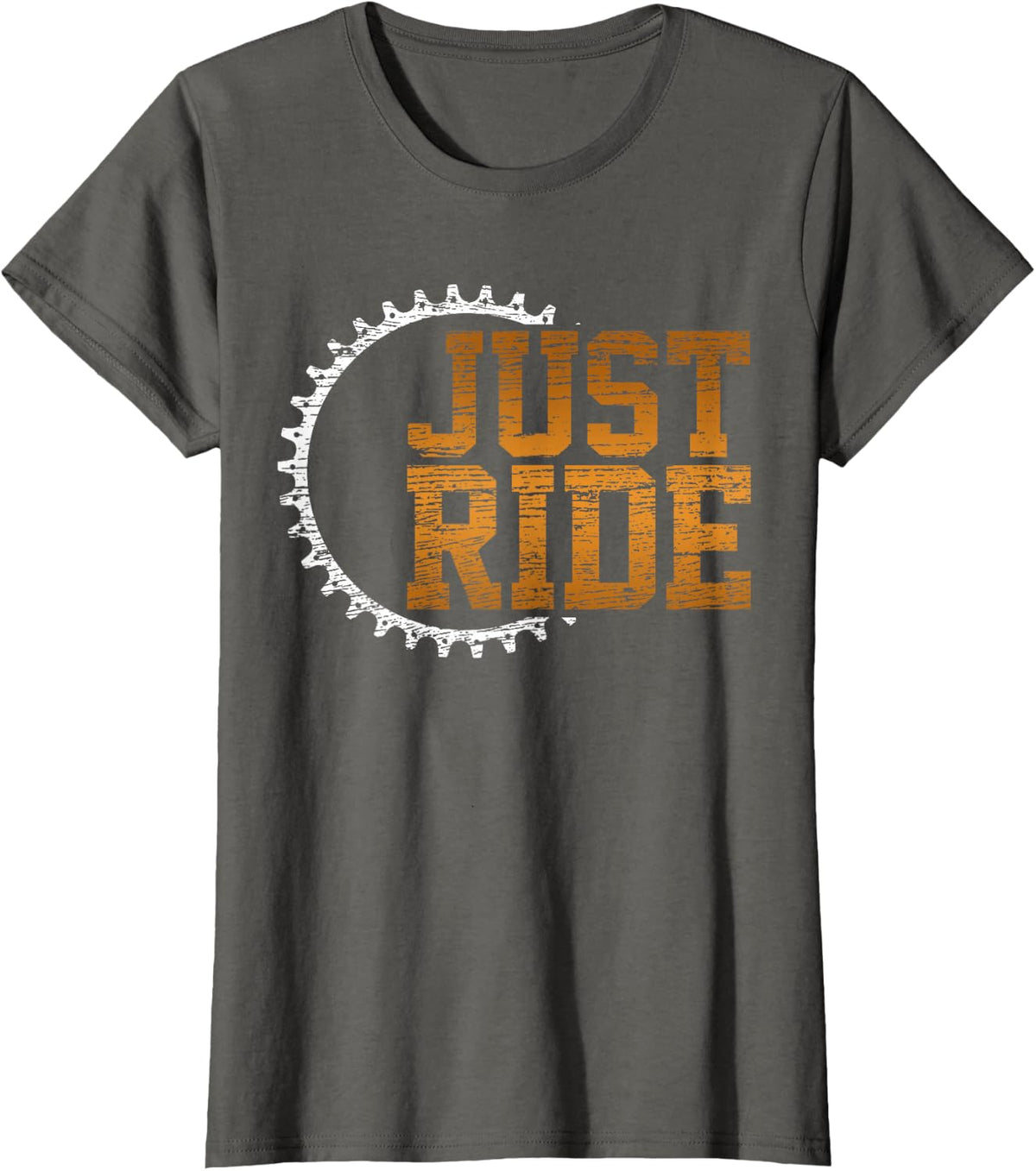 Mountain Bike Shirt - Just Ride MTB Downhill Biking Tshirt T-Shirt - Asphalt Grey
