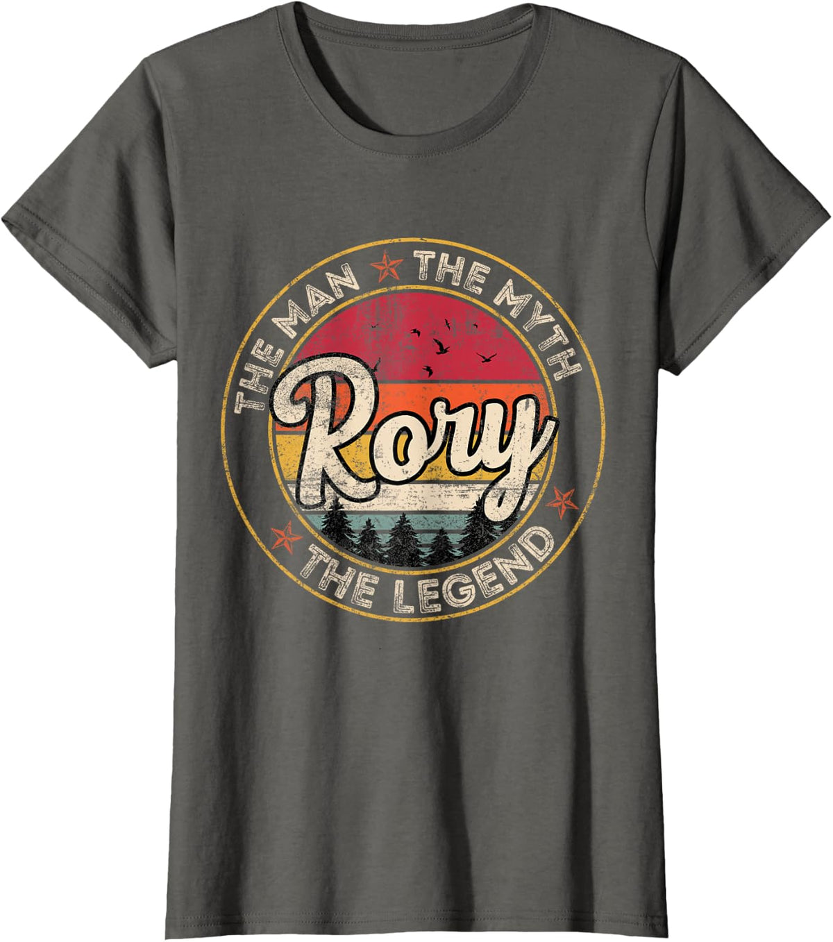 Rory The Man The Myth The Legend Personalized Name T-Shirt - Asphalt Grey